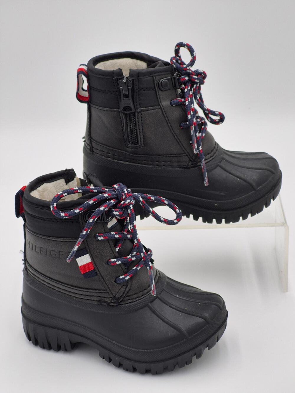 Tommy Hilfiger Danni Lace Up Zip Duck Boots Unisex Kids Size 7 S0090